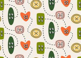 Seamless pattern with different buttons vector