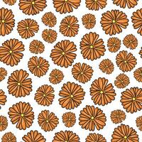 Floral pattern. Pretty flowers on white background. Printing with yellow flowers. Ditsy print. Seamless vector texture.