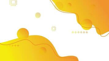 White and orange gradient dynamic fluid shapes abstract background vector