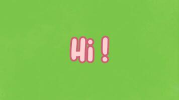 animated text saying hi, suitable for video intros