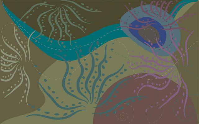 modern abstract background design with layers of textured free form line and shapes in random pattern
