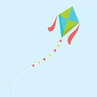 Vector kite flying cartoon vector icon illustration
