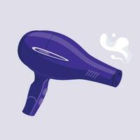 Vector hair dryer in cartoon style isolated on white background