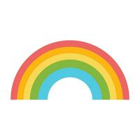 vector vistoso arco iris símbolo o logo en blanco antecedentes