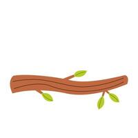 Vector picture of cute tree branch isolated on white background.