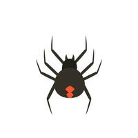 Vector picture of cute cartoon red back spider isolated on white background.