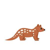 Vector picture of cute tiger quoll isolated on white background.