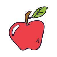 vector manzana Fruta dibujos animados icono ilustración. comida Fruta icono concepto aislado . plano dibujos animados estilo