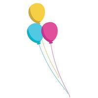 Vector three colorful balloons holiday decoration