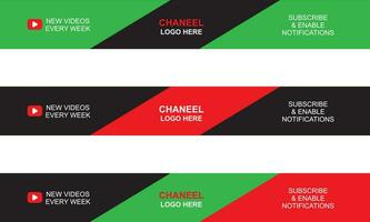 3 Color Version Vector Creative Modern Youtube Banner Template