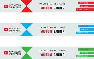 3 Color Version Vector Creative Modern Youtube Banner Template