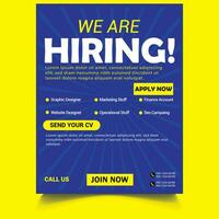 Vector hiring poster and flyer template