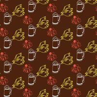 Free vector modern set of hand drawn patterns for oktoberfest design