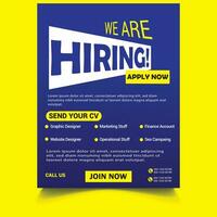 Vector hiring poster and flyer template