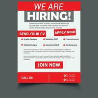 Vector hiring poster and flyer template