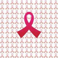 Breast cancer awareness realistic pink ribbon seamless pattern design vector