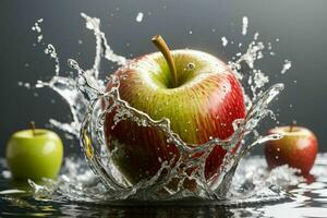 Water splash on apple fruit. Pro Photo