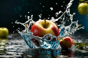 Water splash on apple fruit. Pro Photo