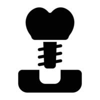 Dental Implant Vector Glyph Icon For Personal And Commercial Use.