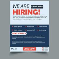 Vector hiring poster and flyer template