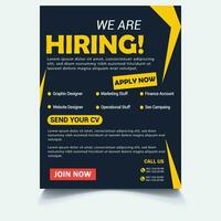 Vector hiring poster and flyer template