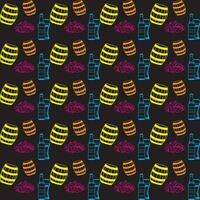 Free vector modern set of hand drawn patterns for oktoberfest design