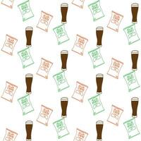 Free vector modern set of hand drawn patterns for oktoberfest design