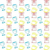 Free vector modern set of hand drawn patterns for oktoberfest design