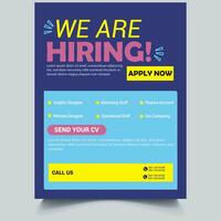 Vector hiring poster and flyer template