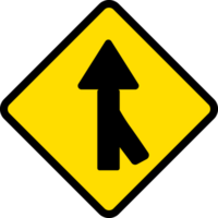 Lanes merging right, Road signs, warning signs icons. png