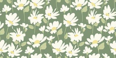 Abstract floral seamless pattern with chamomile. Trendy hand drawn textures. Modern abstract design for,paper, cover, fabric and other use vector