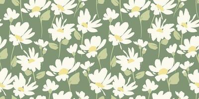 Abstract floral seamless pattern with chamomile. Trendy hand drawn textures. Modern abstract design for,paper, cover, fabric and other use vector