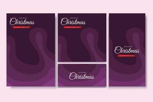 Merry Christmas Flyer and Social Media Bundle Set with Abstract Background Geometric vector