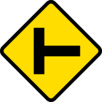 Side road junction on right, Road signs, warning signs icons. png