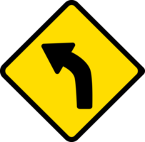 curva a izquierda, la carretera señales, advertencia señales iconos png