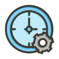 Time Management Vector Thick Line Filled Colors Icon For Personal And Commercial Use.