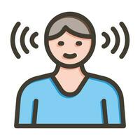 Listening Skills Vector Thick Line Filled Colors Icon For Personal And Commercial Use.