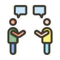 comunicación habilidades vector grueso línea lleno colores icono para personal y comercial usar.