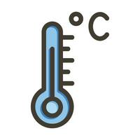 Thermometer Vector Thick Line Filled Colors Icon For Personal And Commercial Use.