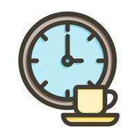 café descanso vector grueso línea lleno colores icono para personal y comercial usar.