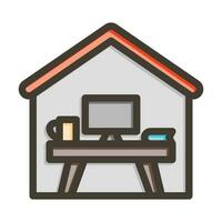 Home Office Vector Thick Line Filled Colors Icon For Personal And Commercial Use.