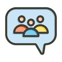 Group Chat Vector Thick Line Filled Colors Icon For Personal And Commercial Use.