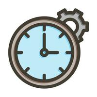 Working Hours Vector Thick Line Filled Colors Icon For Personal And Commercial Use.