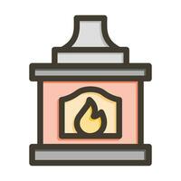 Furnace Vector Thick Line Filled Colors Icon For Personal And Commercial Use.