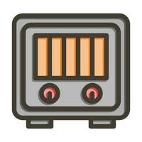 Gas Heater Vector Thick Line Filled Colors Icon For Personal And Commercial Use.