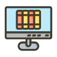 en línea biblioteca vector grueso línea lleno colores icono para personal y comercial usar.