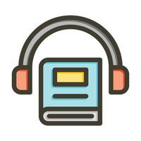 audio libro vector grueso línea lleno colores icono para personal y comercial usar.