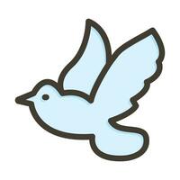 Dove Vector Thick Line Filled Colors Icon For Personal And Commercial Use.