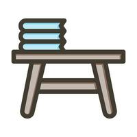 mesa vector grueso línea lleno colores icono para personal y comercial usar.