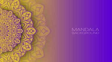 colorful gradation background  with mandala decoration vector